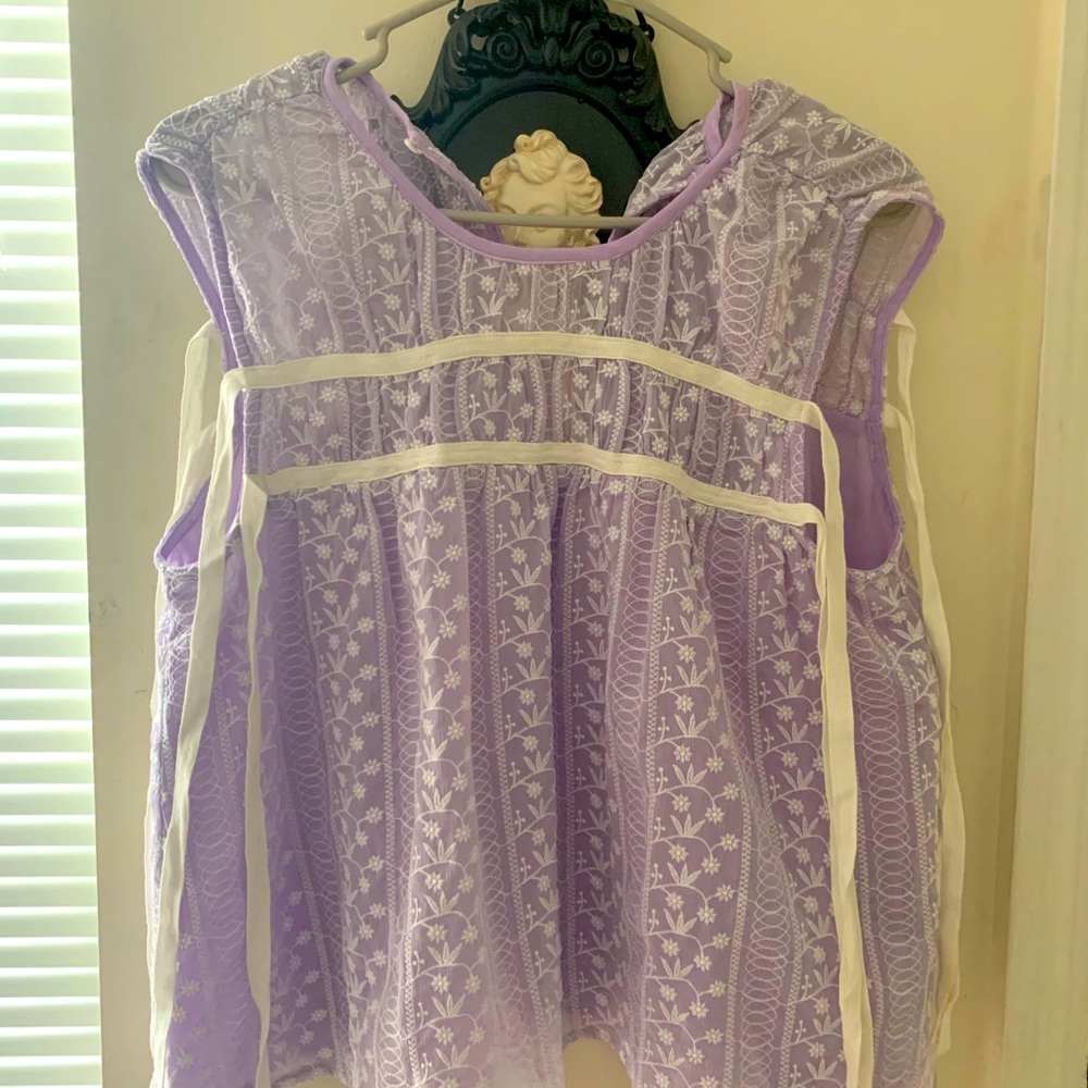 Adorable lavender babydoll top